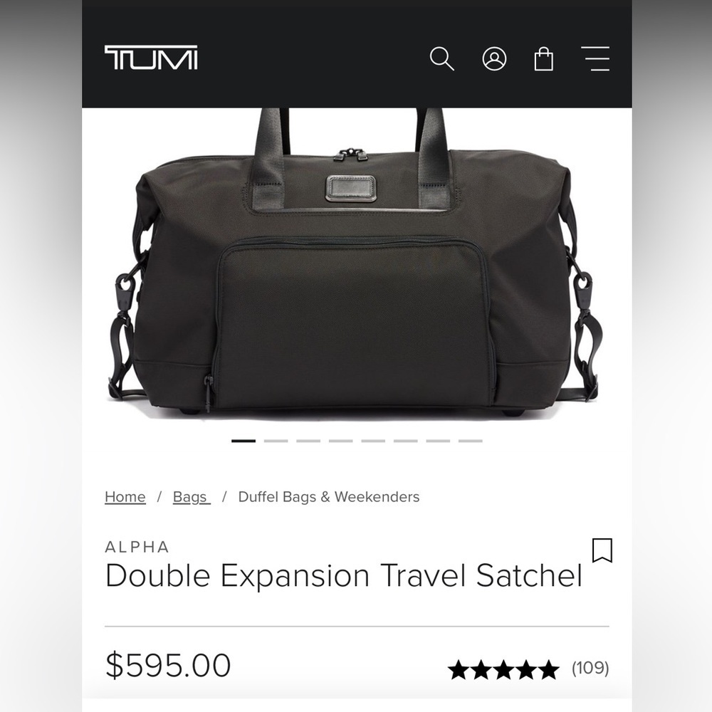 Tumi duffle bag in chocolate brown